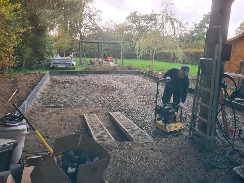 Réalisation d'une terrasse en klinkers à Boncelles