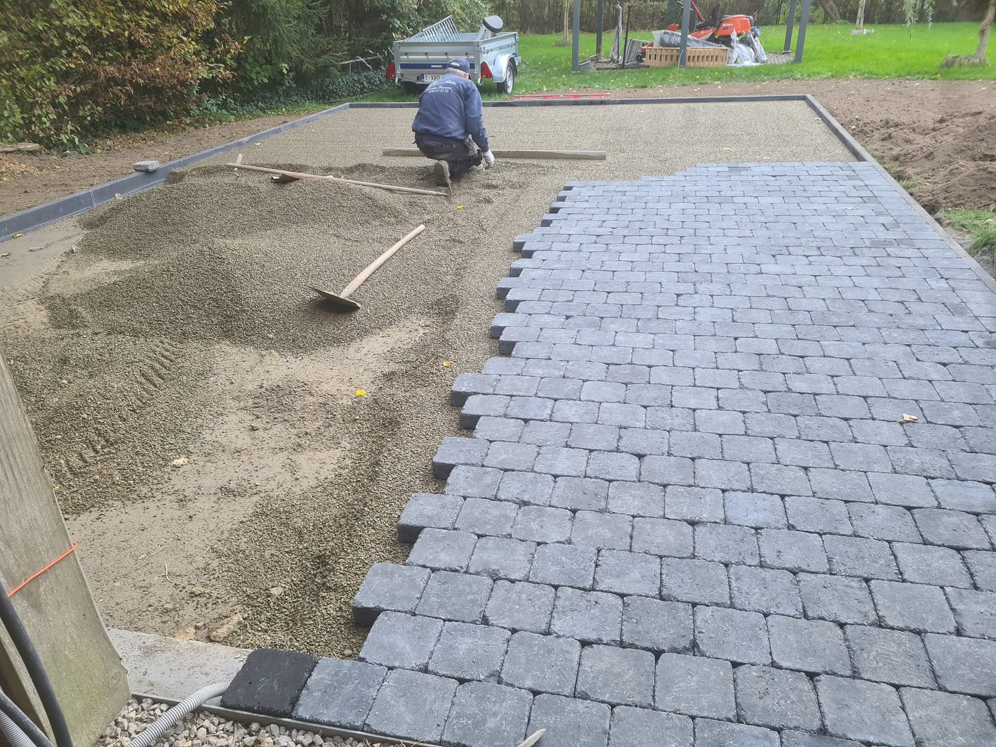 Réalisation d'une terrasse en klinkers à Boncelles