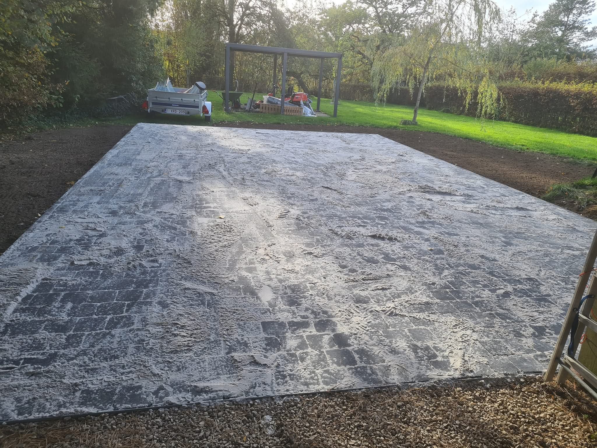 Réalisation d'une terrasse en klinkers à Boncelles