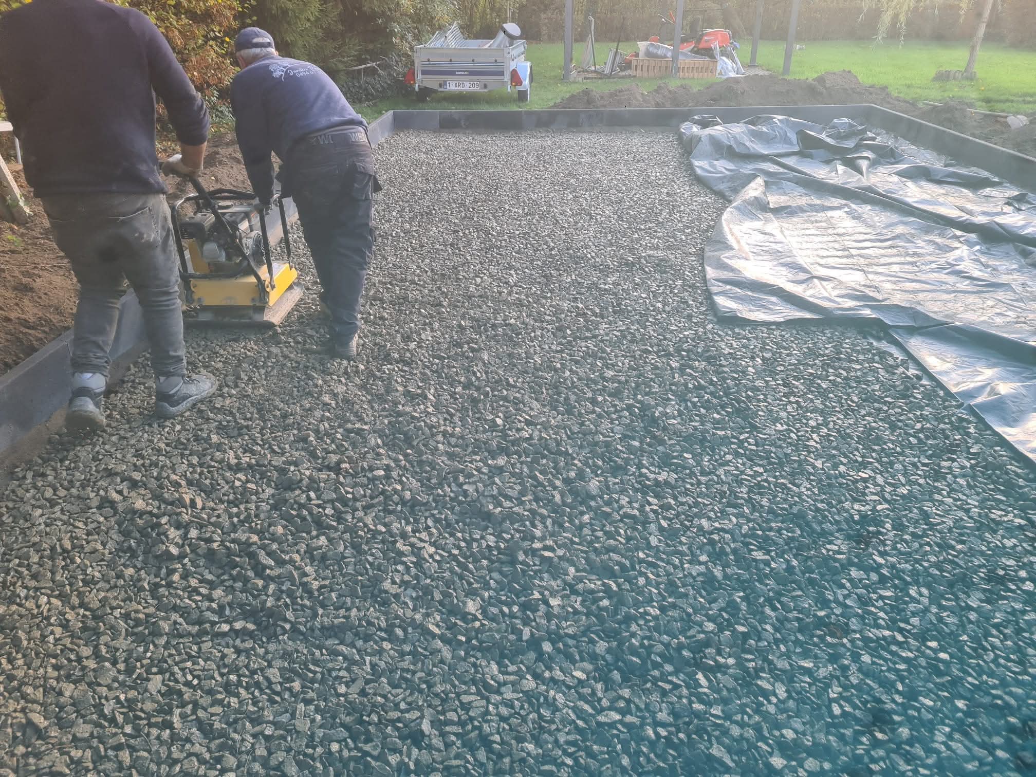 Réalisation d'une terrasse en klinkers à Boncelles