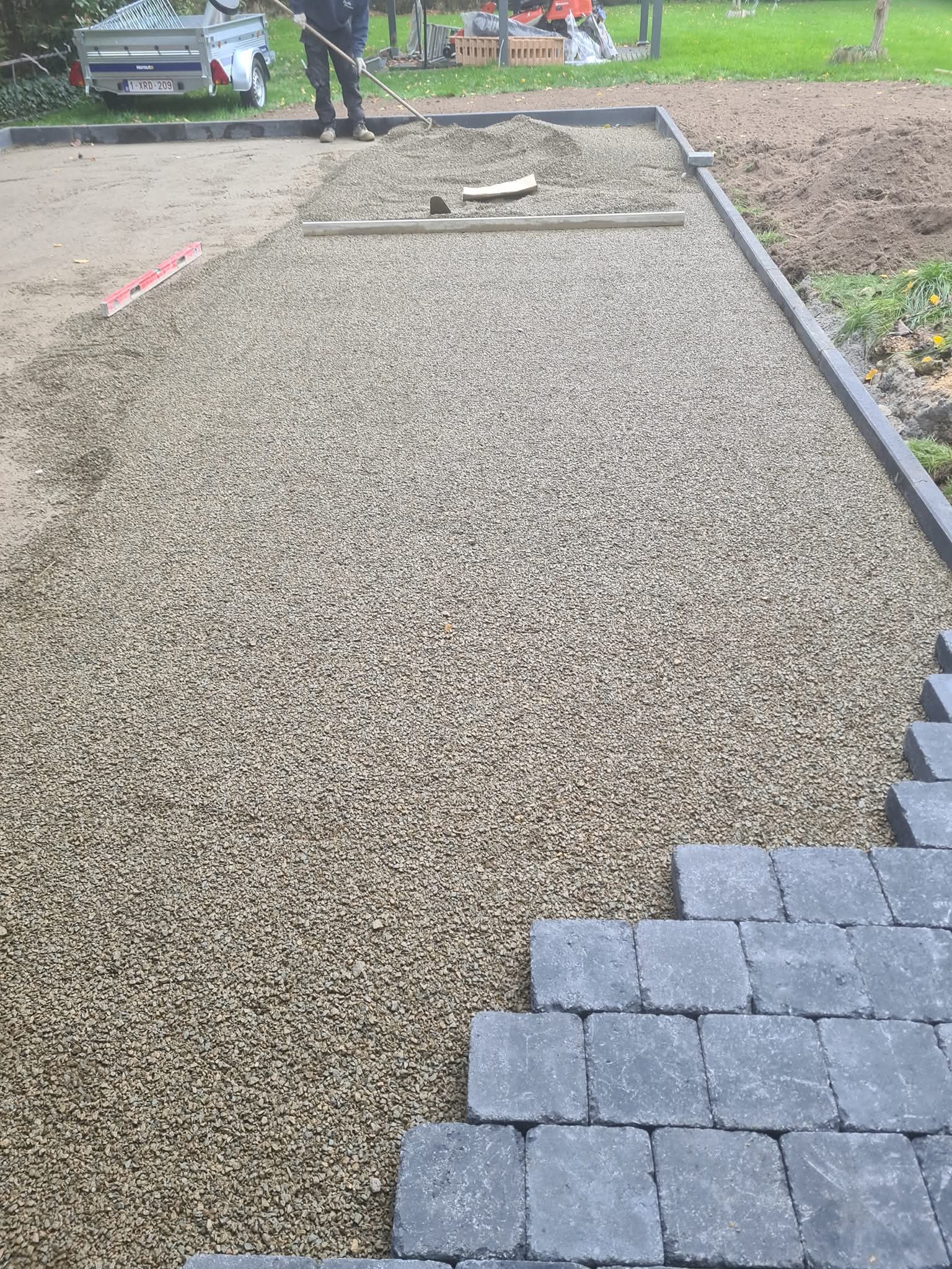 Réalisation d'une terrasse en klinkers à Boncelles